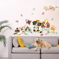 Dog Brother Wall Sticker Wallpaper Mural Watercolor Decal Children's Room Home Decor