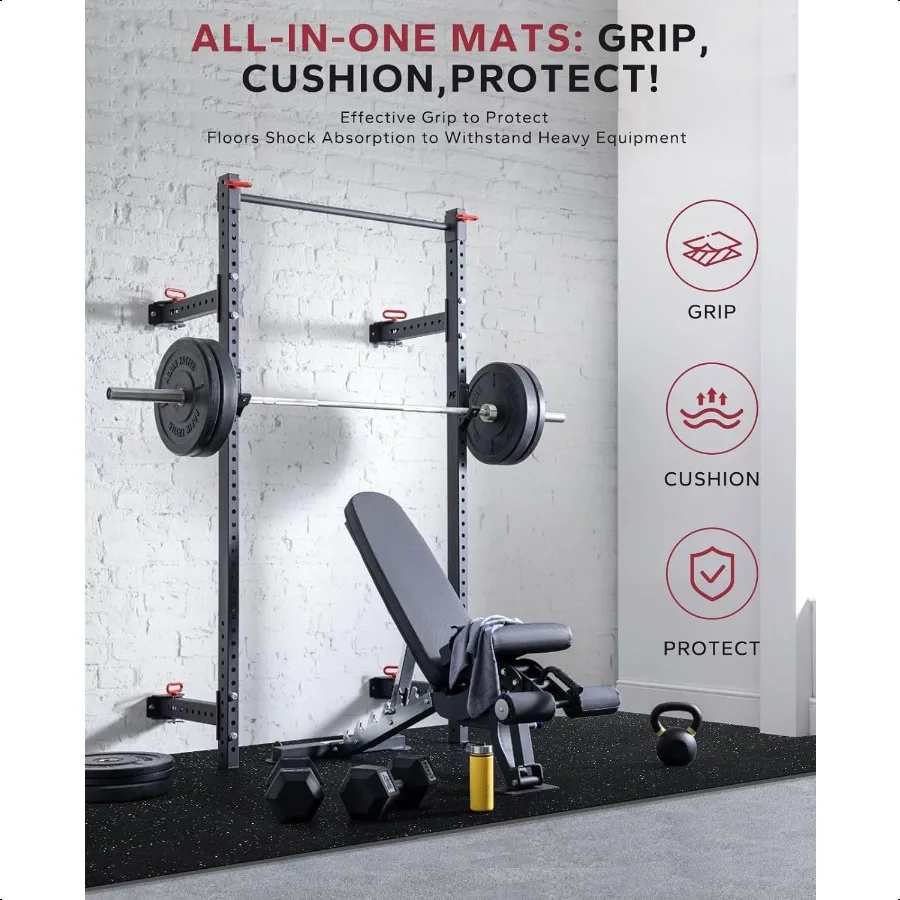 0.56인치 두께 12개 48평방피트 운동기구 매트 고밀도 고무 상단 EVA 폼 인터로킹 매트 24x24인치 타일 헤비듀티