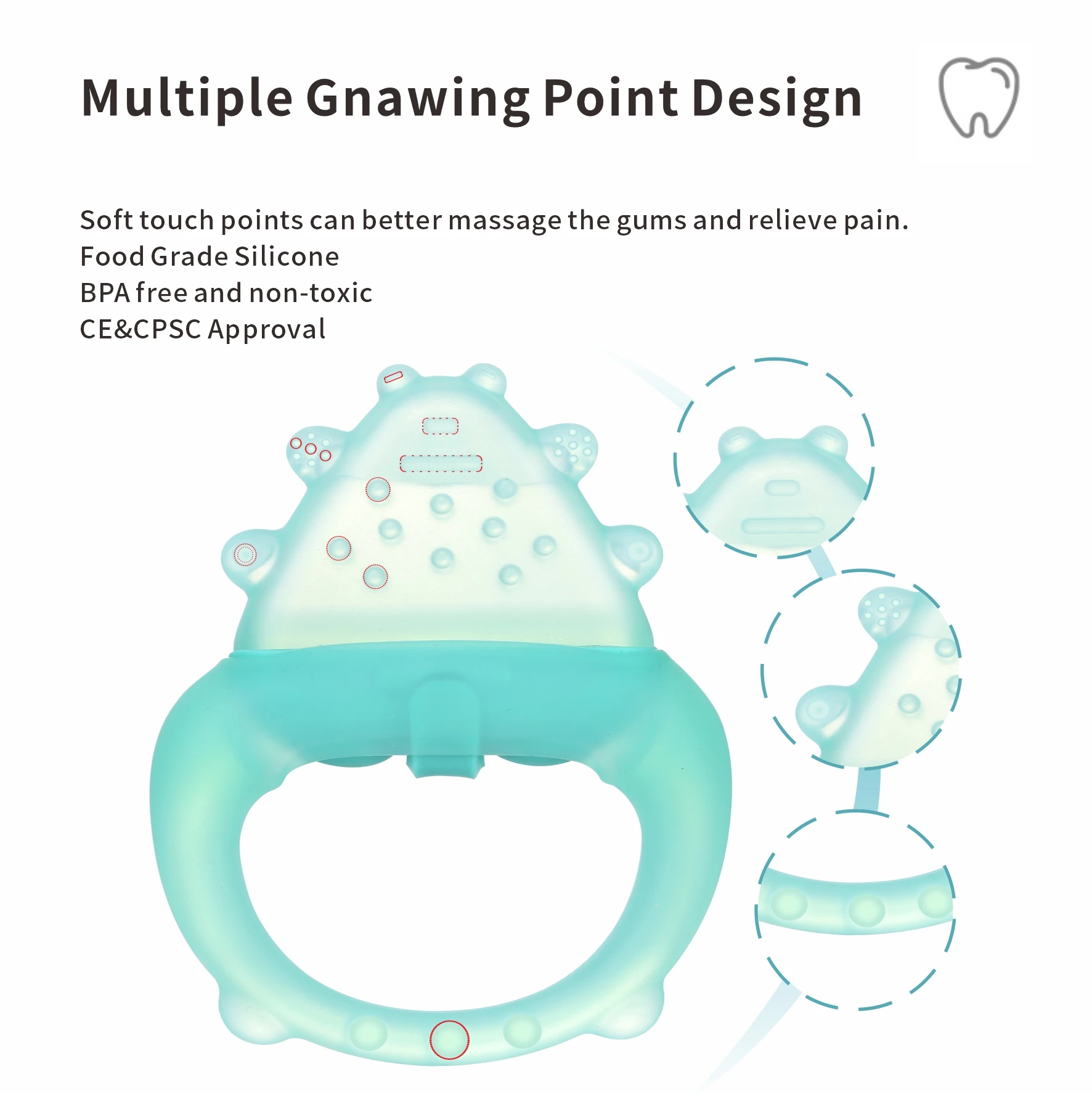 ألعاب التسنين المصنوعة من السيليكون للأطفال قابلة للتجميد - تخفيف التبريد للأطفال من عمر 0 إلى 12 شهرًا، خالية من مادة BPA، ألعاب التسنين المملوءة بالماء والثلج، آمنة #2
