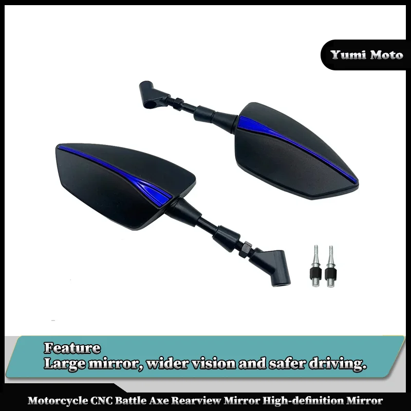 

Motorcycle CNC Battle Axe Rearview Mirror High-Definition Mirror For SUZUKI GSF400 600 650 1200 1250Bandit All Years