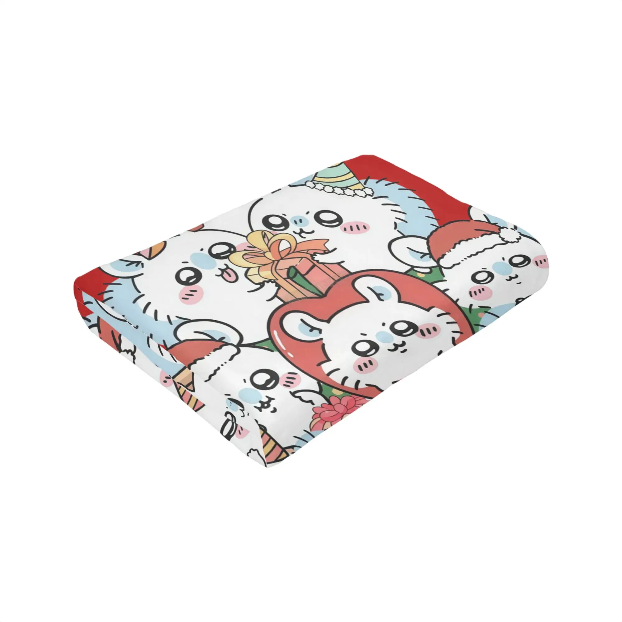 Momonga Kawaii C-Chiikawas عيد الميلاد بطانية المرجان الصوف أفخم لينة رمي البطانيات ل أريكة الفراش في الهواء الطلق يلقي #4