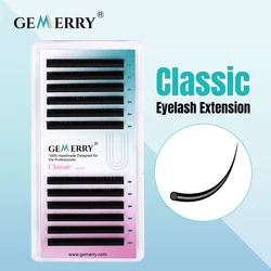 GEMERRY Classic Eyelash Extension Individual False Lashes Hand Made 8-14/15-20/20-25mm Mix Length Faux Mink Eyelashes Extensions