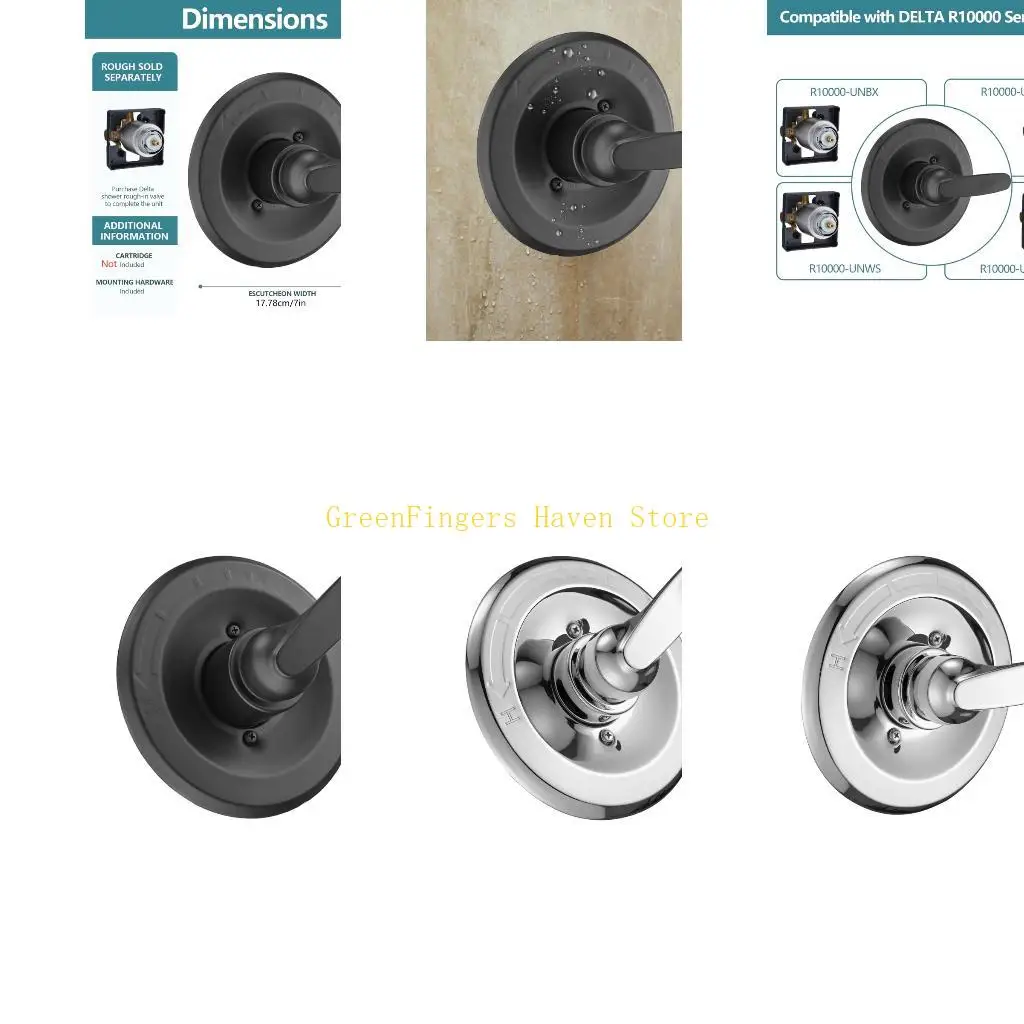 

F68D Shower Valves Levers Trim Set Heavy Duty Decorative Cover Temperature Indicates