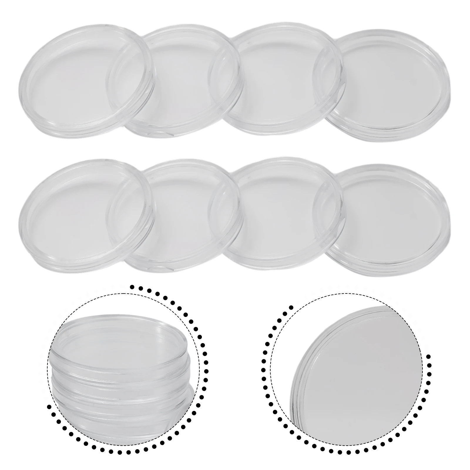 100pcs Rimless Coin Capsules/Cases 39mm Fit 1 Oz Silver Britannia Coin Storage Capsules Protection Boxes Container Collecting