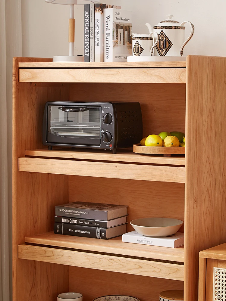 Armário de madeira maciça, estilo nórdico e japonês