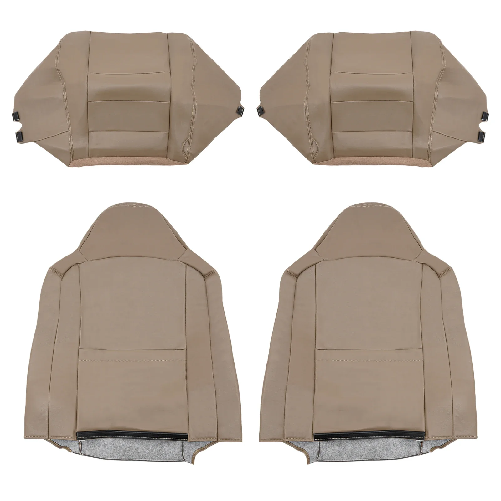 Tan and Grey PU Car Seat Covers For Ford F250 F350 Seat Covers Waterproof and Scratch-resistant,