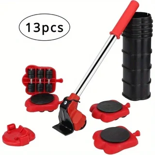 13 Piece Heavy Duty Furniture Lifter Tool, Slides and Appliance Rollers to Easily Move Sofas and Refrigerators, Mobility Tool