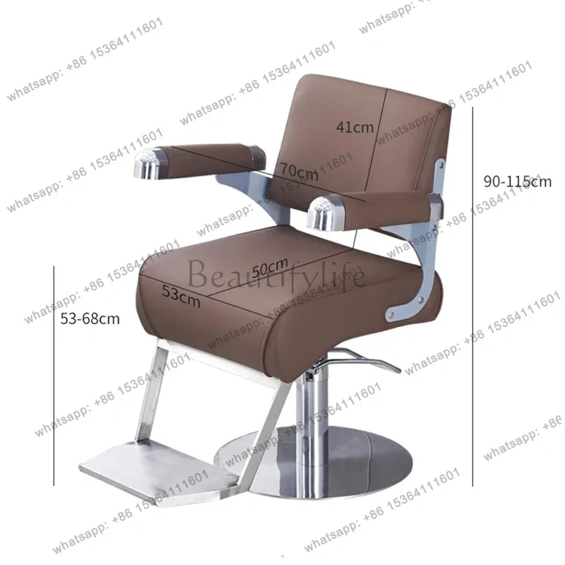 LSItalian Minimalism Barber Chairs Modern Simple Professional Ergonomic Barber Chair Swivel Salon Furniture Silla De Barberia FY