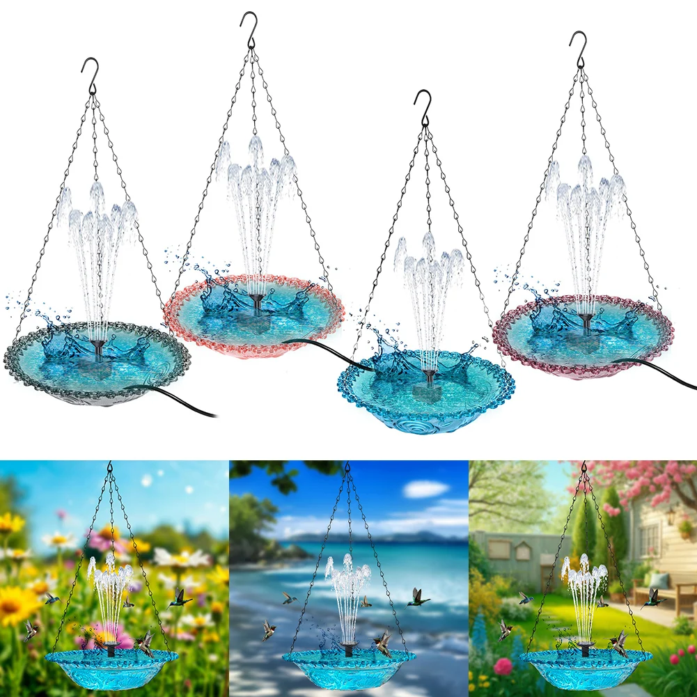 

Birdbath with Integrated Solar Fountain Beautifully Designed for Gardens Promoting Wildlife Engagement Outdoors