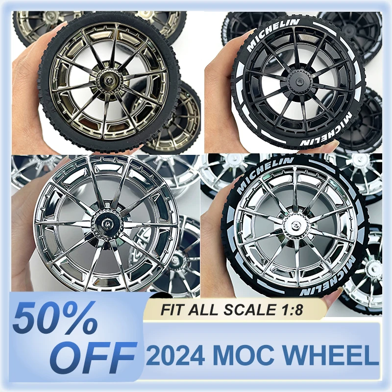 

CADA Plating Metal Wheel Hub Building Blocks Accessories Black Golden Silver Compatible LEGO MOC 1:8 Car 42083 42056 42115 Wheel