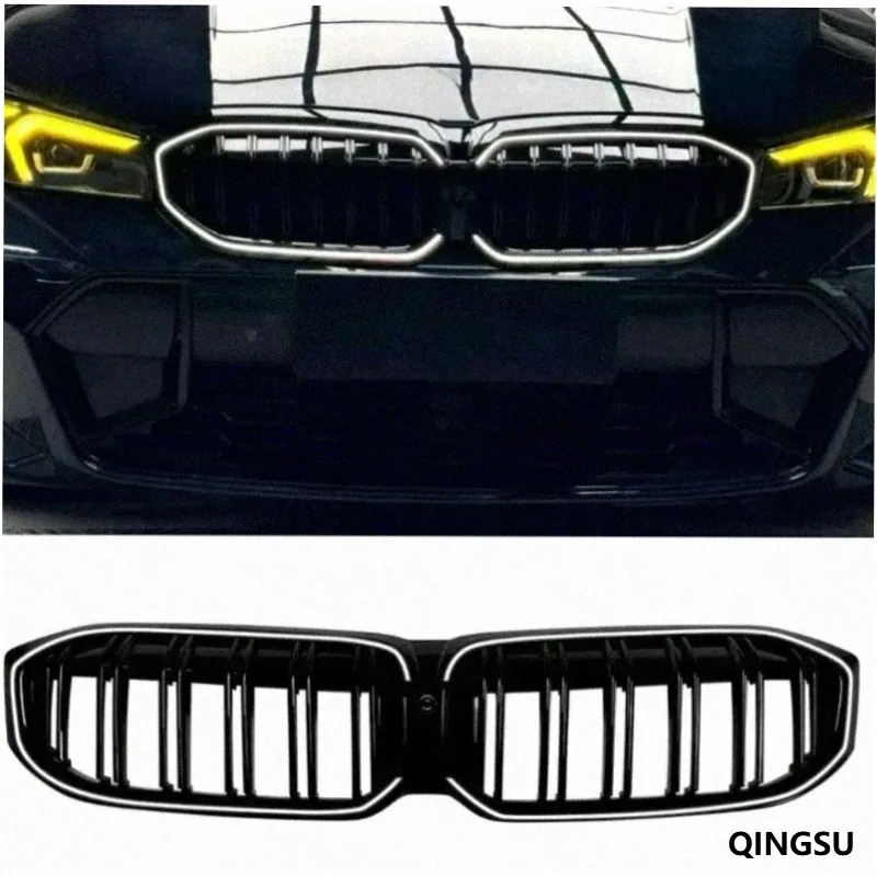 Double Slat Gloss Black Illuminated Kidney Grille For BMW 3 Series G20 G21 G28 LCI 2023+ LED Light Front Grill Car Mod Accessory
