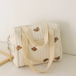 Grande capacità Quilting Animal Printed Zipper passeggino accessori borse a tracolla Totes borse per pannolini da donna in stile coreano borse per mummia