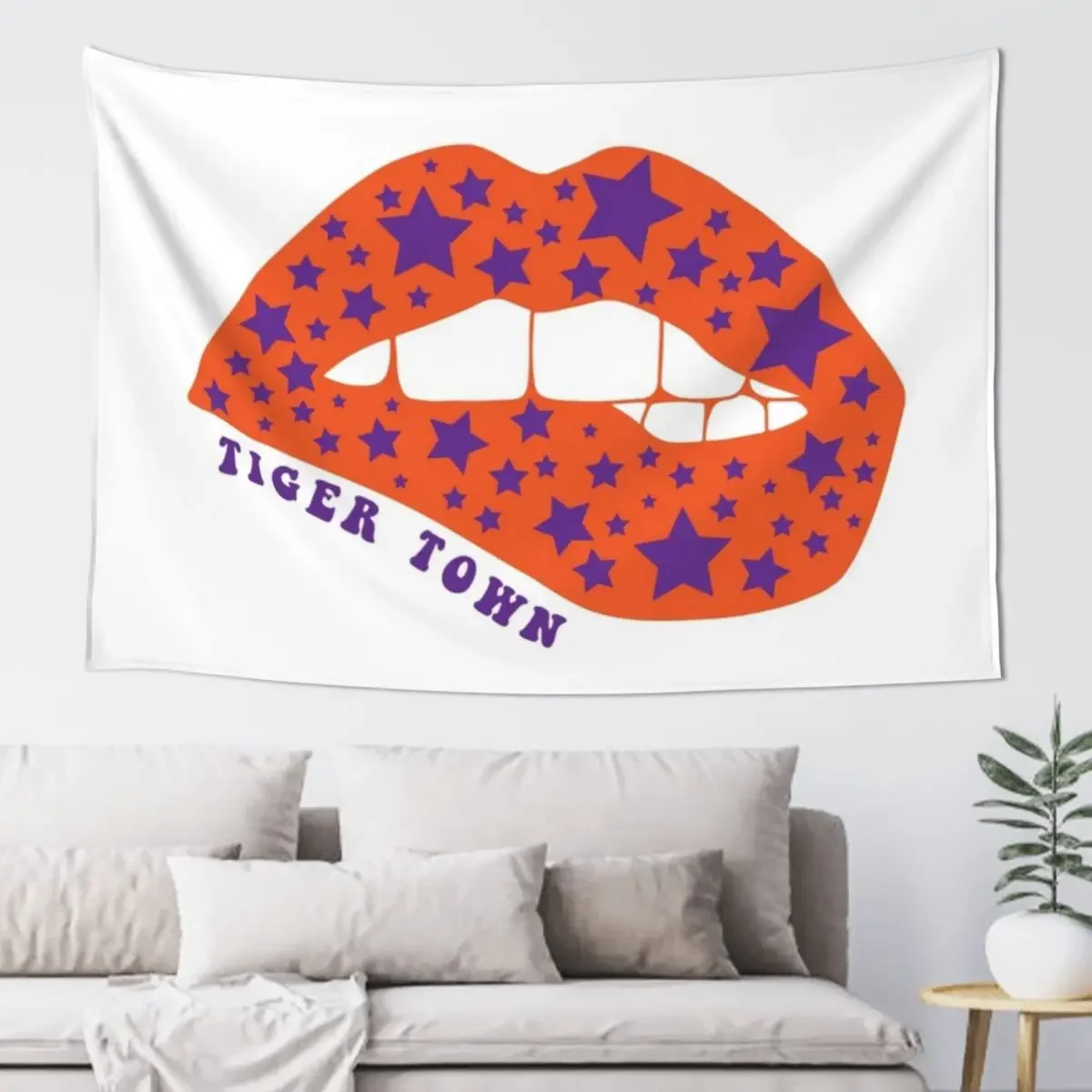 

Lip Bite Tiger Town Tapestry Home Decoration Accessories On The Wall Aesthetic Room Decors Tapestry