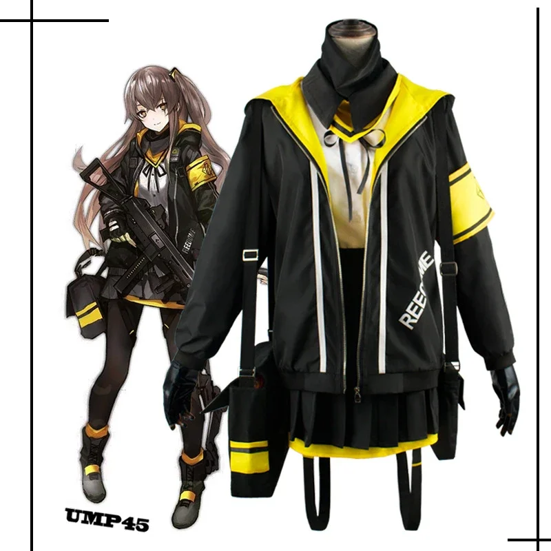 Meisjes frontline UMP45 tactische cosplay kostuum Lolita vrouwen meisjes battle uniform Carnaval UMP45 vechtkleding jurk volledige set