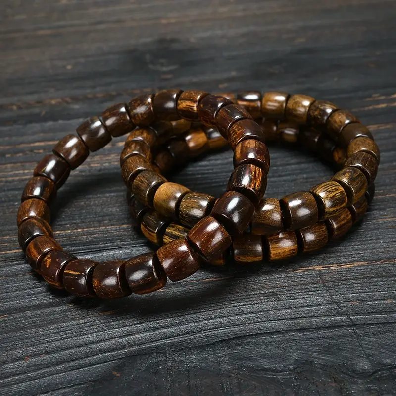 Papua Yagong Wood Aquilaria Bracelet with Clear Fragrance Old Material Submerged Straight Cut Dragon Scale Hand String Beaded