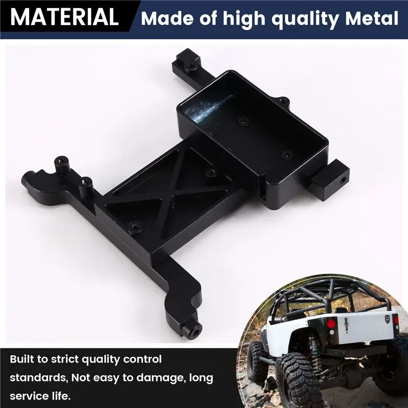 ABUM-Metal Radio Receiver Equipment Box Kit For Axial SCX6 AXI05000 JEEP Wrangler AXI05001 Trail Honcho 1/6 RC Crawler Car