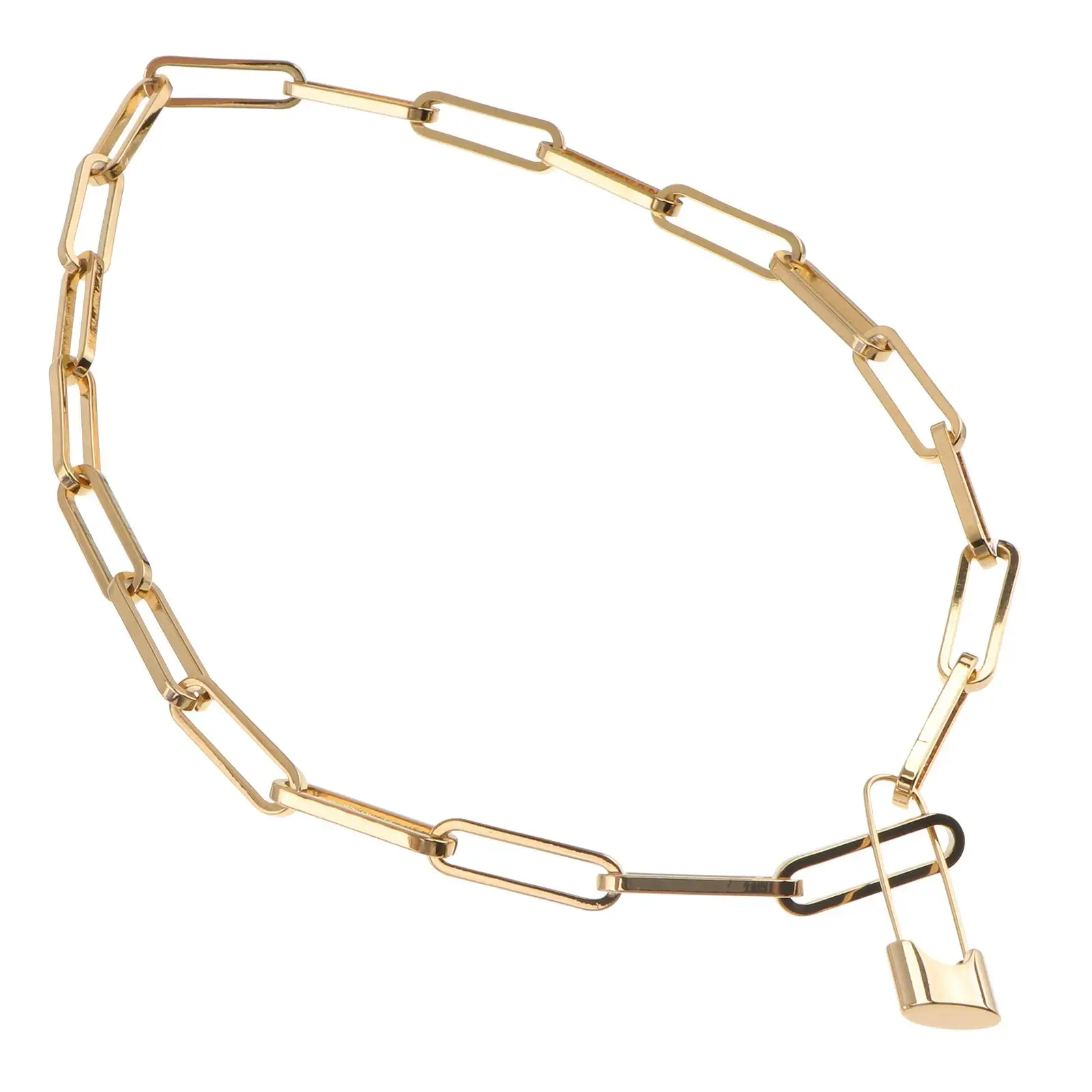 

Vintage Golden Chain Necklace Locket Pendant Stainless Steel Collar for