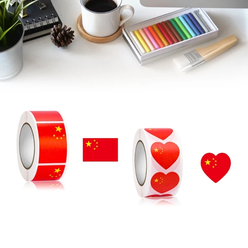 250/500Pcs China Sealing Stickers Heart Wrapping Labels Decals China Wrapping Sticker for Gift Bag Envelope