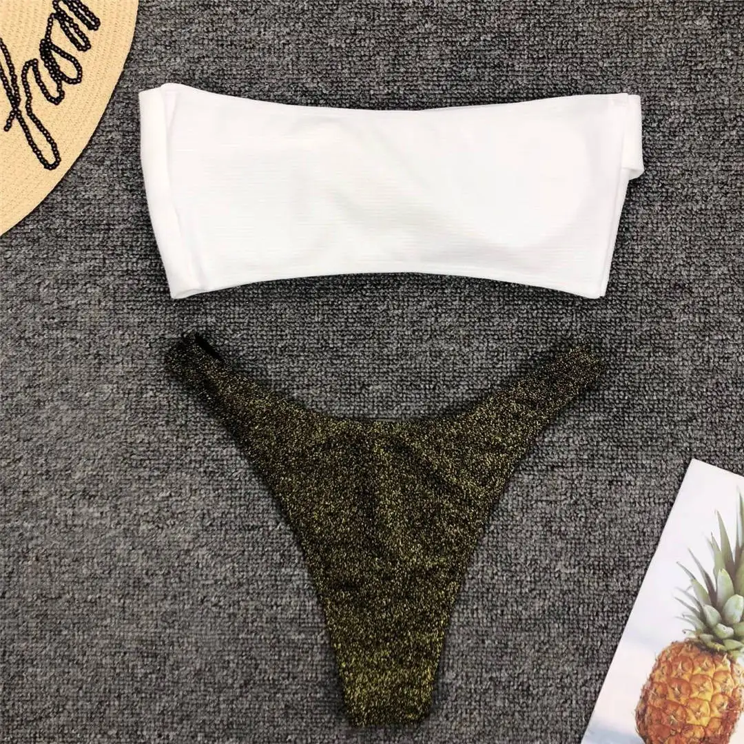 Neuer Sexy Bandeau Glitzer-Bikini Damen-Badeanzug Zweiteiliger Bikini-Set Badebekleidung Badeanzug für Damen V1109 – Detail 21