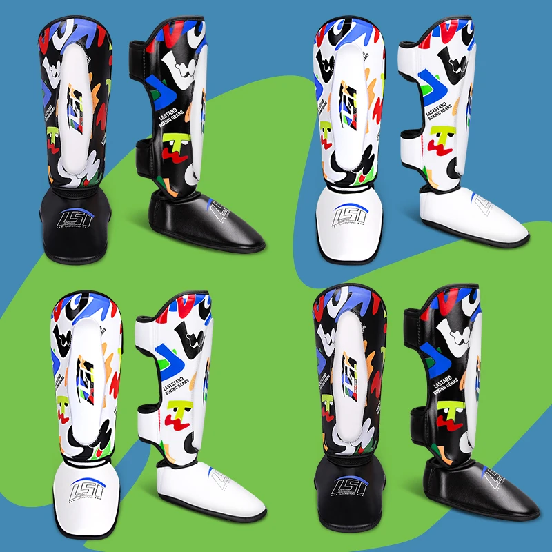 Boxing Shin Guards For Children Kids MMA Instep Ankle Protector Foot Protection Muay Thai Training Leg Support Protectors