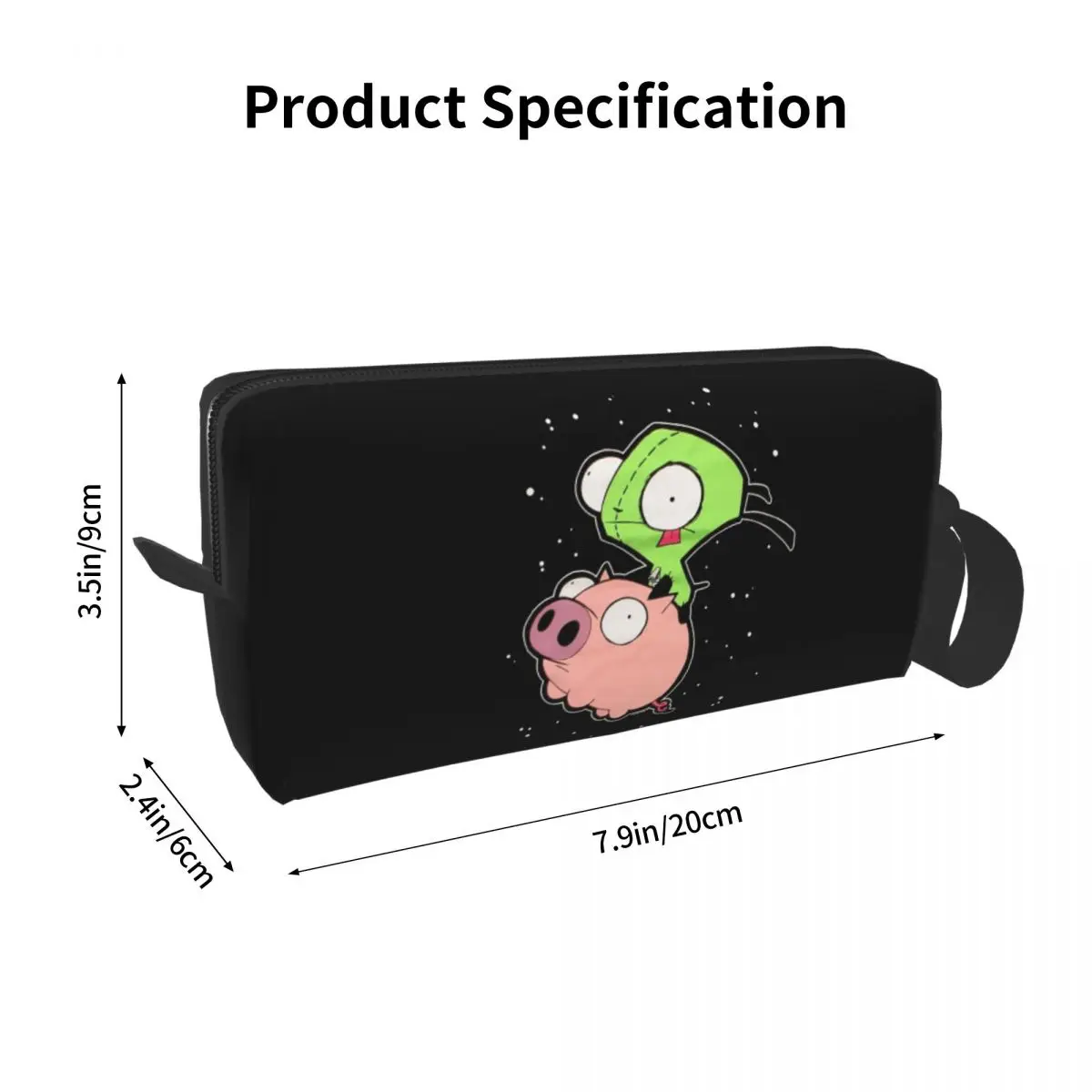 Invader Zim Art Pencil Case for Studen Pen Box Pencil Bag Stationery Supplies Women Cosmetic Bag