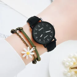 Ladies Dress Quartz Watch Brand Watch for Women Simple Arabic Numerals Bracelet Leather Retro Clock for Women Relojes Para Mujer