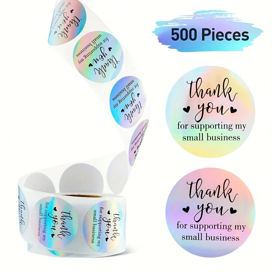 500Pcs Rainbow laser commercial decoration sticker label