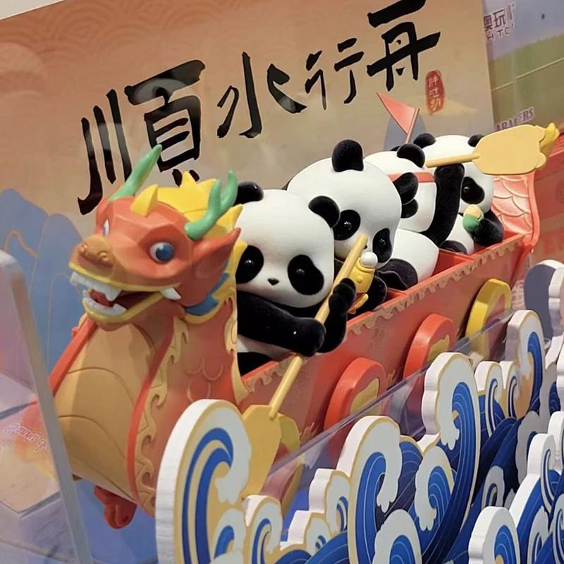 

52Toys Panda Roll Boat Along The River Dragon Boat Festival Series Blind Box Guess Bag Desktop Decoration Blind Bag Toys Anime