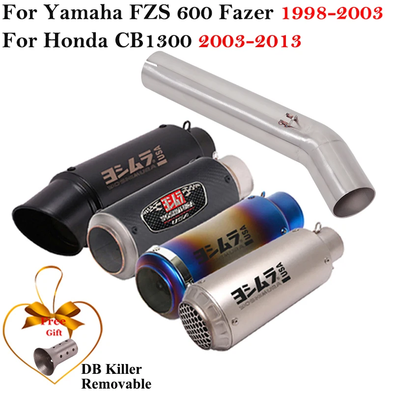 For Honda CB1300 2003 - 2015 For Yamaha FZS 600 Fazer 1998 - 2003 Motorcycle Exhaust Torch Escape DB Killer Link Pipe Muffler