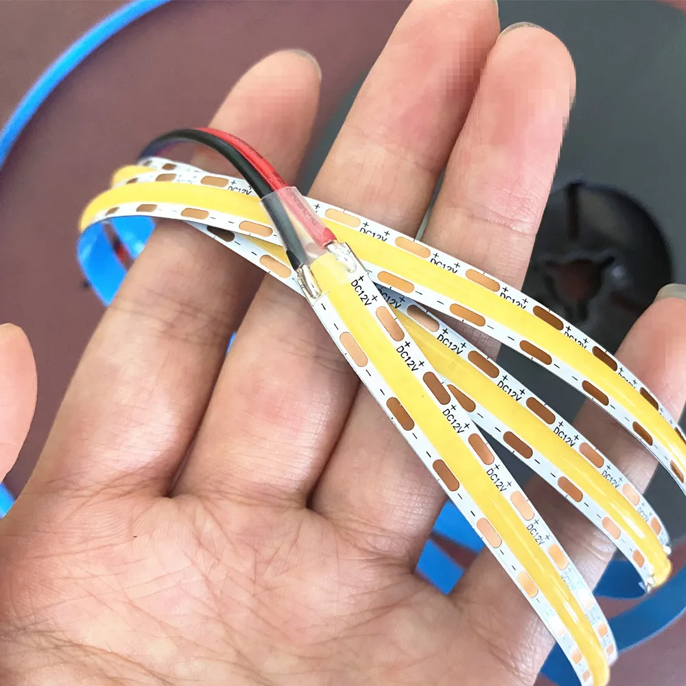 COB LED Streifen Licht 12V Hohe Dichte Flexible Band Band 3000K 4000K 6500K Weiß RA90 Led lichter 1cm Kurze Abstand Cut – Detail 5