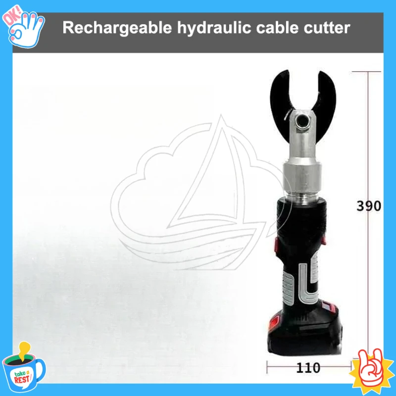 

18V 3.0Ah Rechargeable Hydraulic Cable Cutter, Electric Cable Crimping Tool