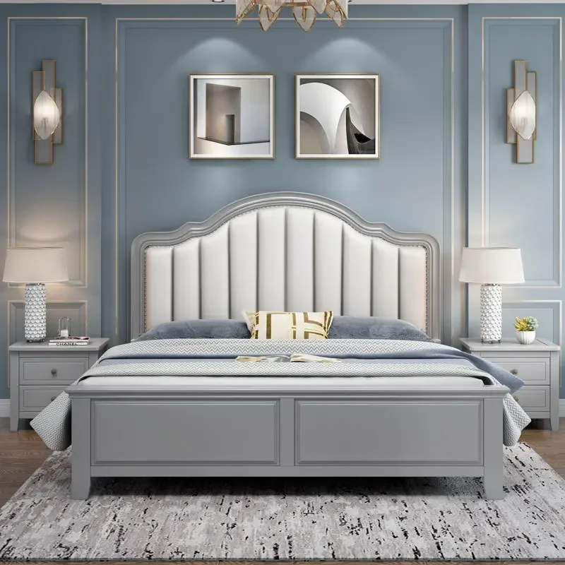 American solid wood bed modern simple high box storage bedroom furniture 1.5m 1.8m double bed Nankang furniture
