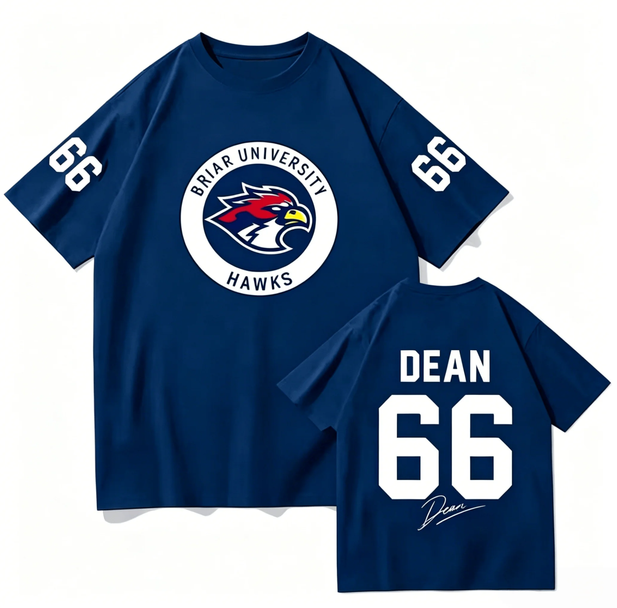 Off Campus T-shirt Dean 66 Briar University Hawks Tee Book Lover Gift  2026 Summer Men Women 100_Cotton T-shirt Street Wear Y2K