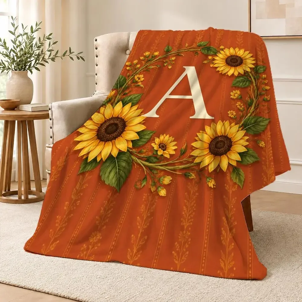 Alphabet A-Z Colorful Letter Typography Learning Pattern Throw Soft Flannel Throw Blanket Warm for Couch Bed SofaCozy All Season