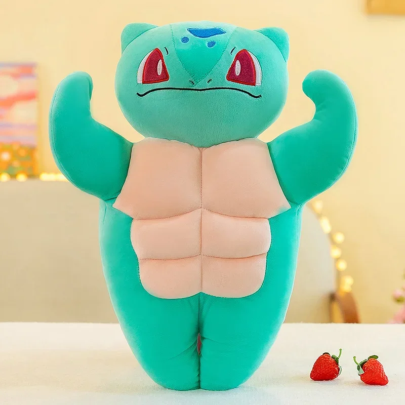 Juguetes de peluche de Pokémon Charmander Bulbasaur Venusaur Muscle Big, muñecos de peluche suaves de dibujos animados lindos, regalo de cumpleaños para niños, 65cm