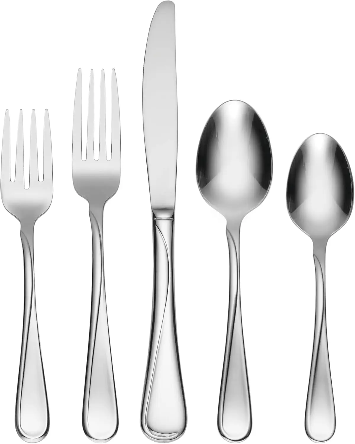 

45-Piece Stainless Steel Flatware Set for 8, Dishwasher Safe with Serving Utensils, Modern Design