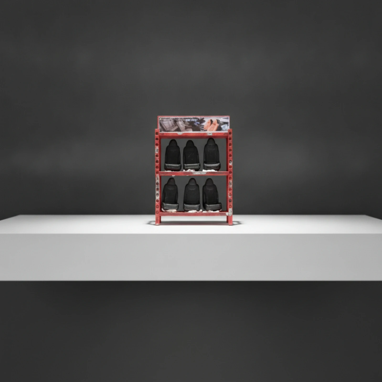Car Seat Rack Model 1/64 Scale Miniature Display Shelf Model Garage Rack Resin Tool Table Freestanding for Collectors, Dioramas