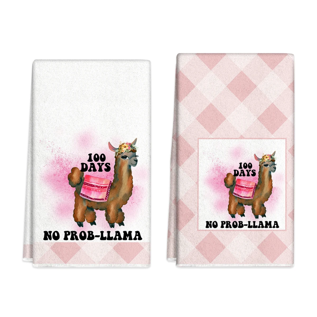 2PCS Hand Towel, Alpaca Kitchen Decorative Dish Towels, Absorbent Cloth Tea Towels for Cooking, Baking, Housewarming Gifts