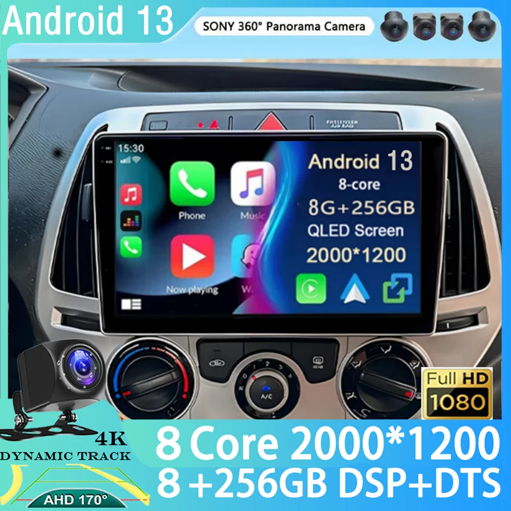 

Android 13 For Hyundai i20 PB 2008 - 2014 2K QLED Android Car Radio Multimedia Video Player GPS Stereo CarPlay 4G Navigation DSP