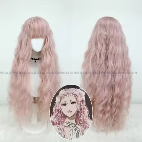 Anime NANA Reira Serizawa Cosplay Wig Long Curly Pink Wig Reira Serizawa Rosy Wig Free Wig Cap 1m Long Hair Women Cosplay Wig