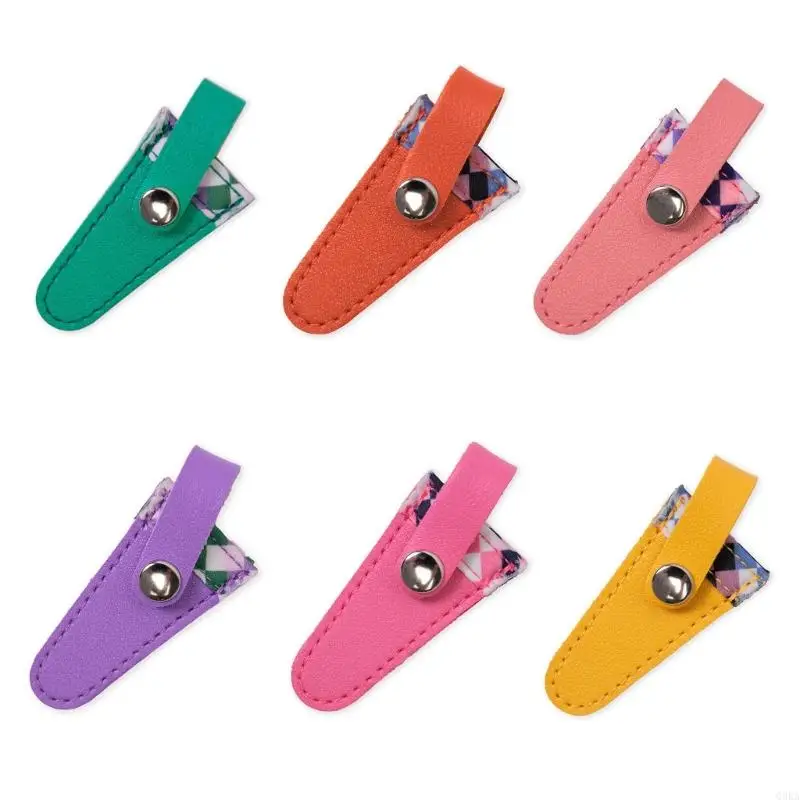 

Q0KA 2 Pcs Embroidery Scissors Sheath PU Scissors Cover Color Lattice Scissors Protective Cover Sewing Scissors Sheath
