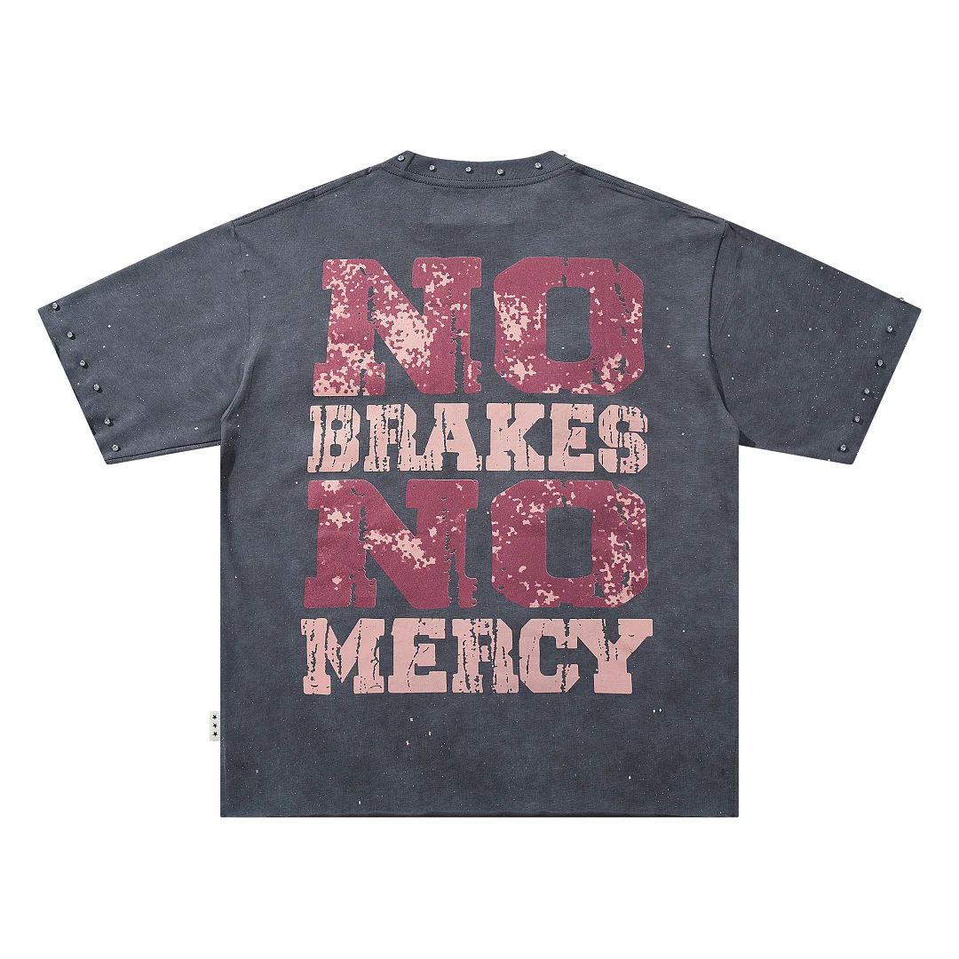 2026 BKYS Hiphop Brand Washed Eagle Printed Diamonds Women Men Oversized T shirts tees Cotton Men T shirt