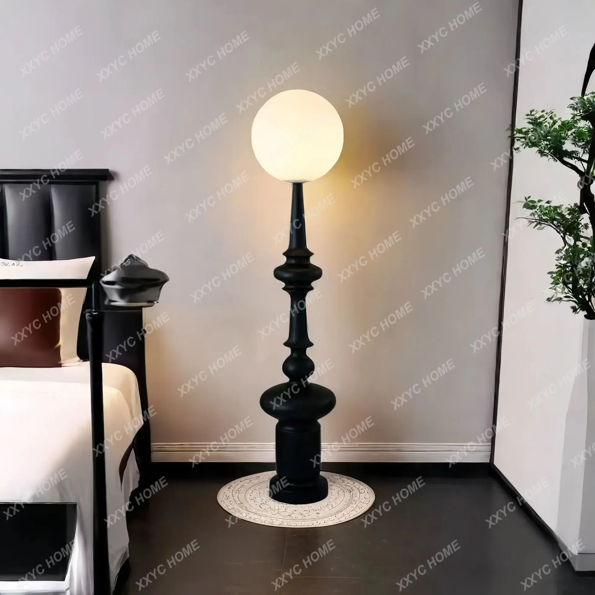 Italian retro design medieval Roman column floor lamp modern model room guest bedroom study decoration vertical table lamp