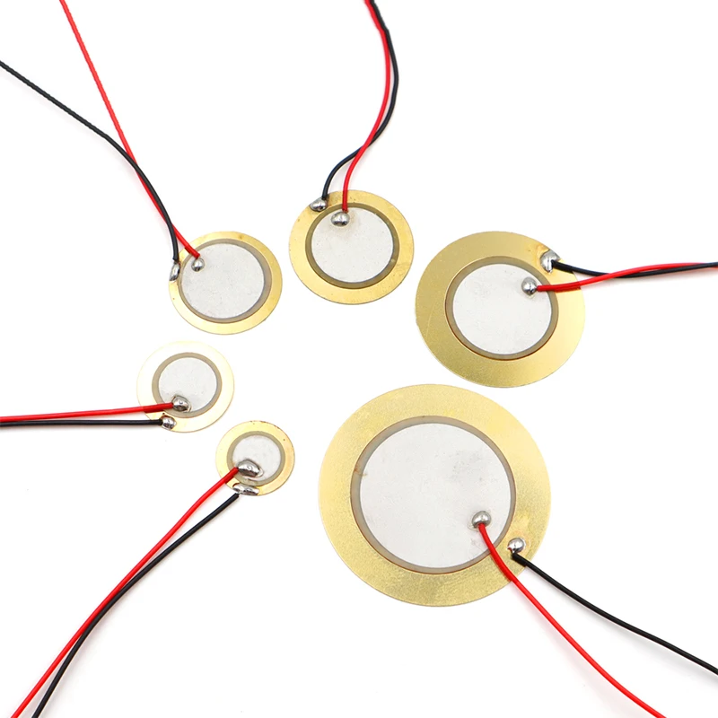 10 Pcs Piezoelectric Piezo Ceramic Wafer Plate Sounder Sensor Dia 12MM/15MM/18MM/20MM/27MM/35MM/50MM For Buzzer Loudspeaker