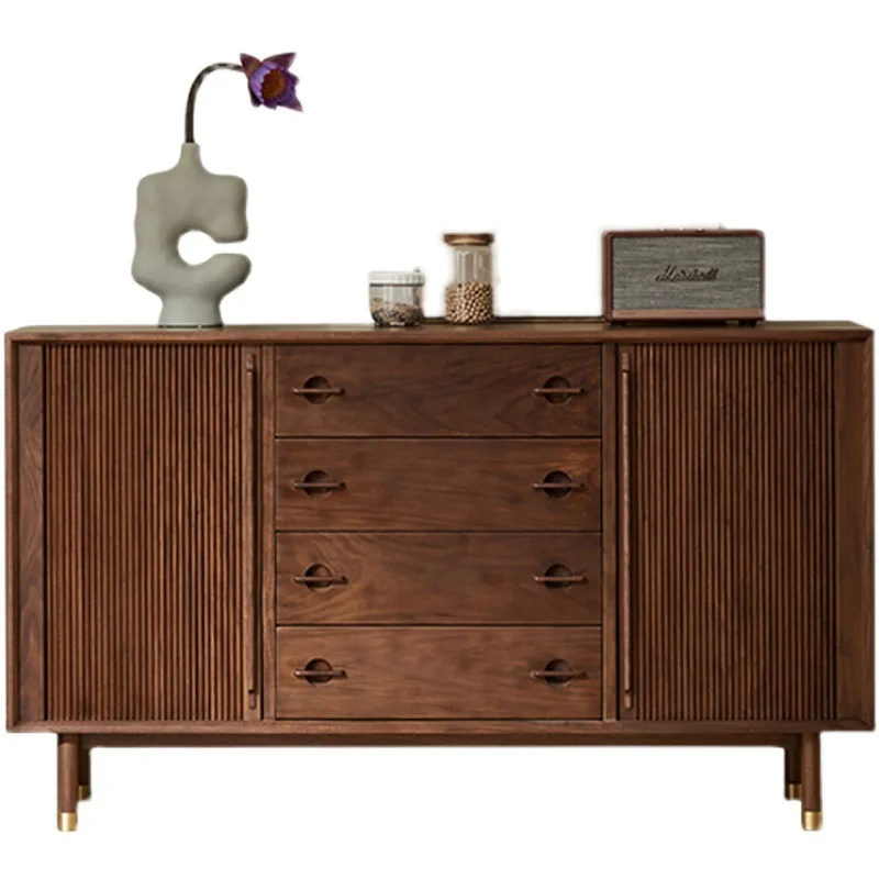 

Nordic All Solid Wood Black Walnut Bedroom Storage Cabinet Modern Light Luxury Cherry Locker