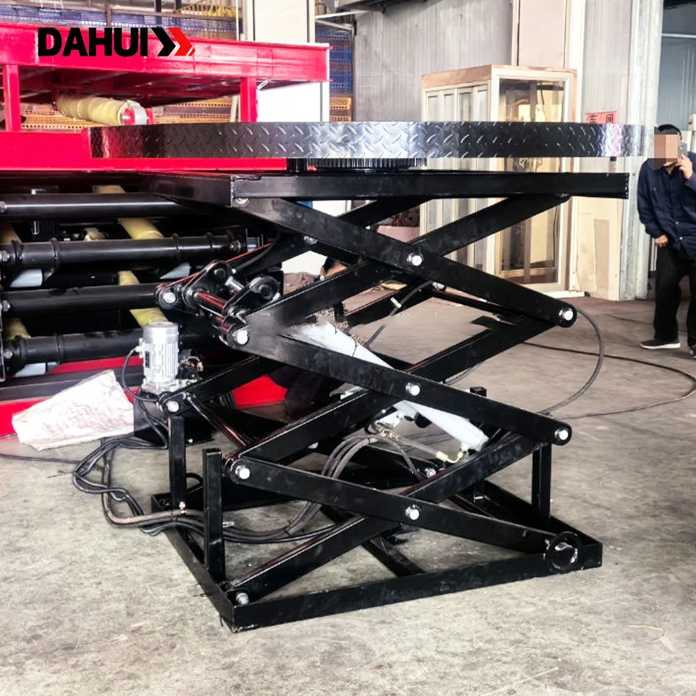 Unloading Lift Platform 3-10 Ton Hydraulic Scissor Fixed Stationary Carbon Steel Material Handling Scissor Lift Table Safety view 5