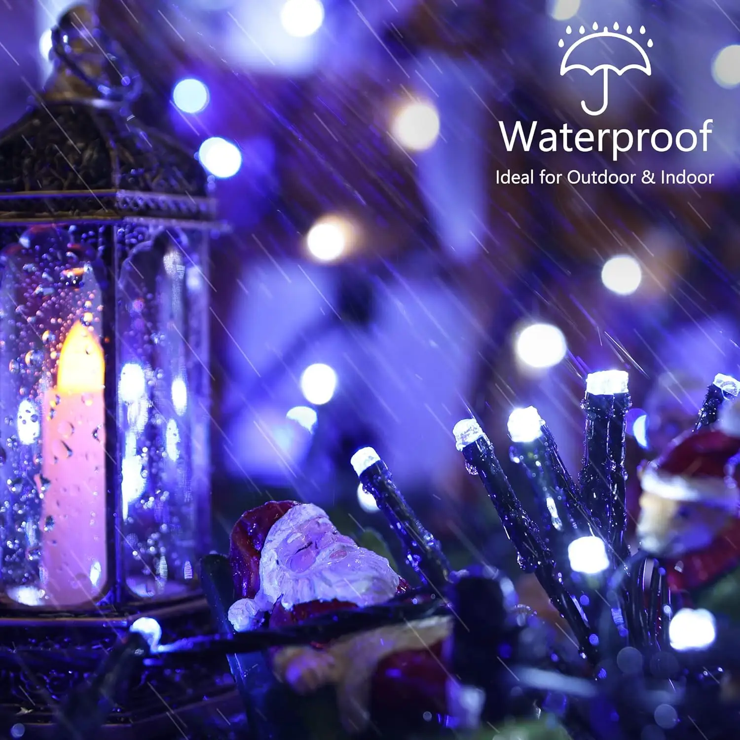 60M 100M LED String Light Outdoor Christmas/Halloween Garland Lights 8 modalità impermeabile verde scuro Xmas Tree String Lights