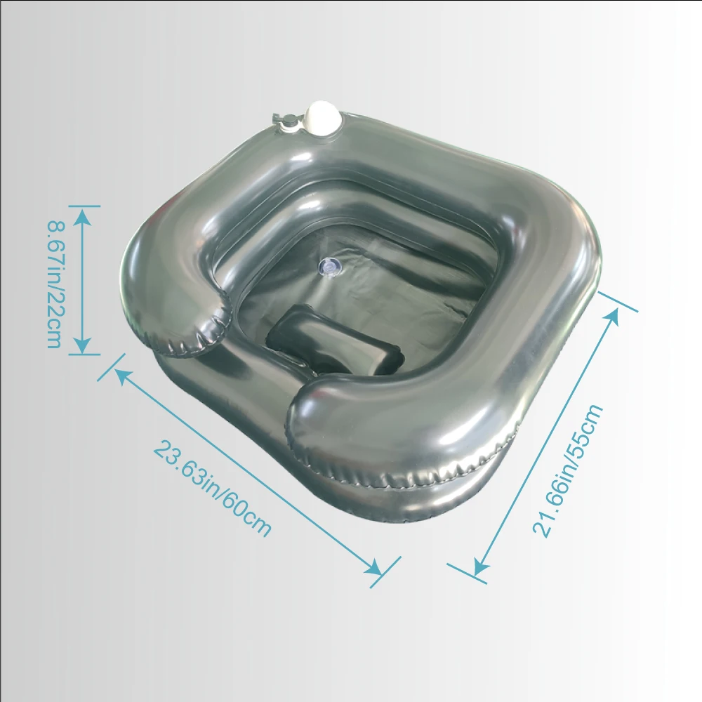 pvc inflatable shampoo basin bed elderly pregnant women bed care items Portable shampoo tray double-layer shampoo basin