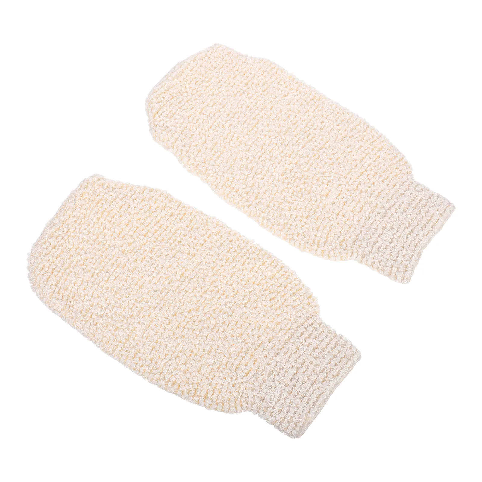 2 قطعة قفازات الاستحمام مزدوجة الوجهين ألياف الخيزران مقشر قفازات لتدليك الجسم الظهر الغسيل الاستحمام اكسسوارات #2