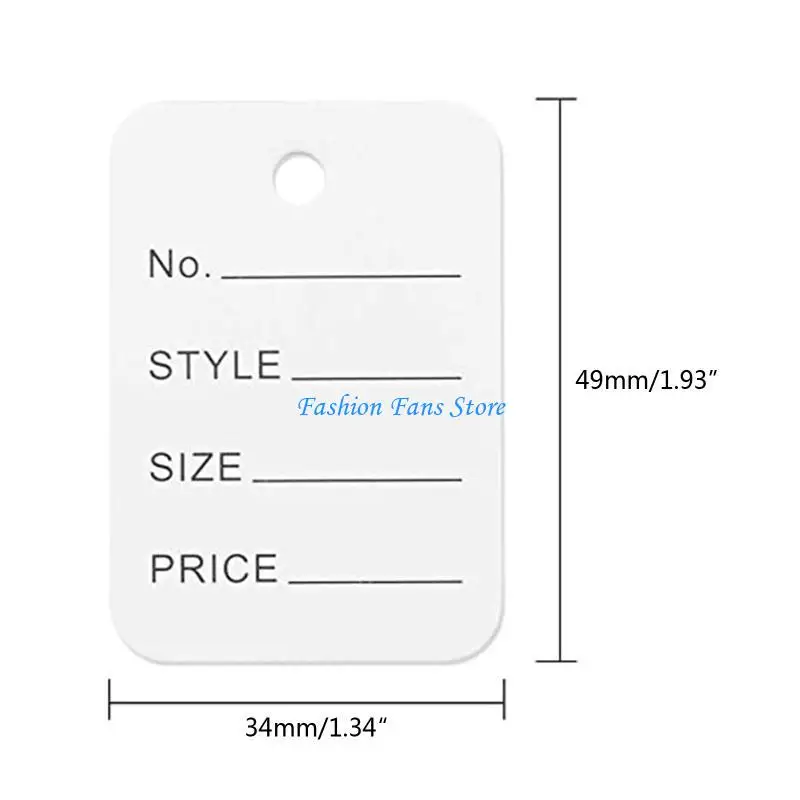 1000 قطعة من علامات أسعار الملابس المثقبة المطبوعة مسبقًا لمتجر بيع الملابس بالتجزئة #6